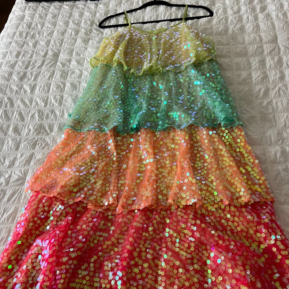 Arista Sequin Tiered Midi Dress - XS/S